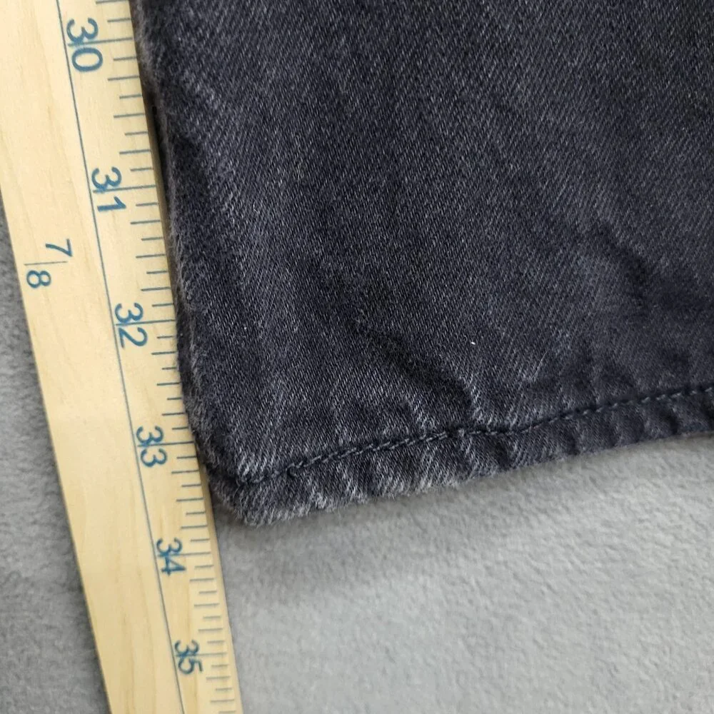 Levis 501‎ Jeans Mens 38x34 Black Denim Tapered Dark Wash Button Fly Black Label